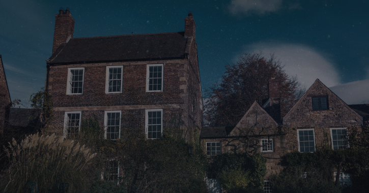 View of Crook Hall at night time, Durham City